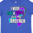 thumbnail image 4 of Inktastic Suicide Prevention I Wear Teal and Purple for My Brother Boys or Girls Toddler T-Shirt, 4 of 5