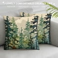 thumbnail image 3 of Nawypu  Watercolor Dark Green Teal Tree Pillow Covers Rustic Nature Forest Decorative Throw Pillows Winter Christmas Outdoor Farmhouse Linen Cushion Case Decor for Sofa Couch Bed, 3 of 5