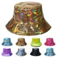 thumbnail image 3 of Xfvqtps Men Women Laser Shiny Rave Bucket Hat Fashion Hip-Hop Hat Summer Sun Protection Fisherman Hat, 3 of 3