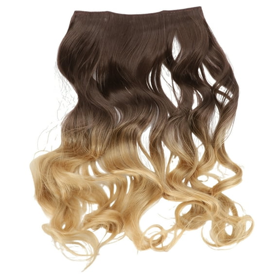 Unique Bargains Big Wavy Hair Hair Extensions High Temperature Fiber 22in Hair Extension Tape Gradient Gold Tone