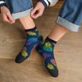 thumbnail image 3 of Pofeuu Abstract Bright Pineapple Fruit Retro Print 30cm Socks, Adult Running Hiking Socks for Youth and Adult, 3 of 7