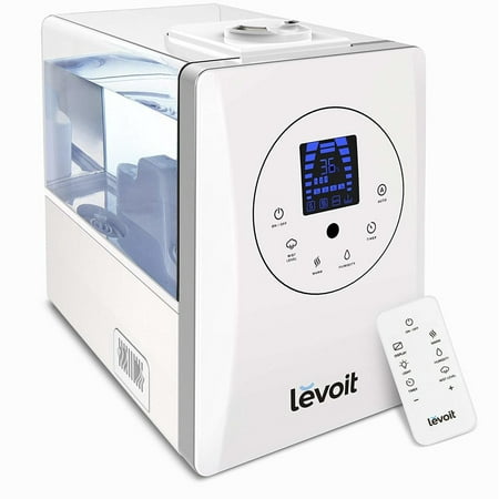 LEVOIT Humidifiers, 6L Warm and Cool Mist Ultrasonic Humidifier for Bedroom or Biy's Room with Remote and Humidity Monitor, Vaporizer for Large Room, Home, Waterless Auto