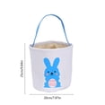 thumbnail image 3 of QuanTara Easter Bunny Canvas Tote Bag 9.84x7.87in - Blue Rabbit Egg Print Hand Basket, Reusable Storage & Shopping Bag, Festive Holiday Decor, Easter Egg Hunt & Gift Bag, Lightweight Carryall, 3 of 6
