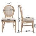 thumbnail image 2 of 2 French Country Beige Upholstered Dining Chairs, Stackable & Disassemblable, 2 of 13