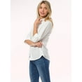 thumbnail image 6 of Made by Olivia Women's Button Down Shirts 3/4 Sleeve Stretch Formal Work Blouse Tops, 6 of 7