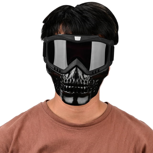 Gafas de casco,Cráneo al aire libre Casco de motocicleta Máscara Gafas Gafas de motocicleta Estética elegante