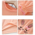 thumbnail image 4 of Hienoo Little Girls Long Sleeve T Shirt Bunny Print Crewneck Casual T-Shirt Undershirt, 4 of 5