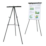 Audio-Visual Direct Lightweight Aluminum Flip Chart Presentation Easel, 70 inches Tall, Black