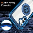 thumbnail image 5 of Allytech Crystal Clear Case for Samsung Galaxy S24 with 360° Rotatable Ring Holder Kickstand, [Compatible with MagSafe] Soft Bumper + Hard PC Hybrid Protective [Non-Yellowing] Case, Darkblue, 5 of 7