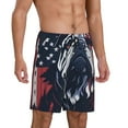thumbnail image 2 of Tideii Bulldog with Forest Flag Print Men's Short Pajama Pants, Elastic Pocket Summer Pajama Pants Sleepwear, Lounge Pants-X-Large, 2 of 6