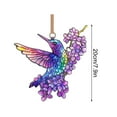thumbnail image 3 of Stained Glass Hummingbird Suncatcher, Ruroz 8 inch Stained Glass Window Hanging Yard Décor with Flowers, Sun Catcher for Home Decor, Garden, Patio Bird Window Art Gift for Nature and Bird Lovers, 3 of 7