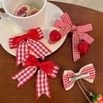 thumbnail image 4 of 1pair Cute Pair Clips Cloth Bow Red Cherry Hair Clip Bow Hairpins Strawberry Side Hairpins Side Bangs Clip D, 4 of 8