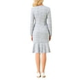 thumbnail image 3 of INSPIRE CHIC Women's Bodycon Mermaid Dress Tweed Long Sleeve Elegant Cocktail Fishtail Dresses S Light Blue, 3 of 5