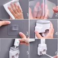 thumbnail image 5 of Portacepillos y dispensador de pasta de dientes, exprimidor de pasta de dientes de pared para baño, estuche multiusos para cepillos de dientes que ahorra espacio, apto para uso familiar., 5 of 5