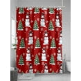 thumbnail image 5 of Christmas Shower Curtain Set ，Waterproof Fabric Shower Curtains Winter Snowman Christmas Tree Snowflakes Red Shower Curtains for Bathroom,Bathroom Decor 36"x78", 5 of 6