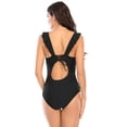 thumbnail image 5 of Traje de baño de una pieza para mujer elegante inspirado vintage Pin up Monokinis control de barriga trajes de baño fruncidos, 5 of 5