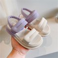 thumbnail image 2 of Pedort Toddler Girls Flat Sandals Open Toe Flower Princess Flat Shoes Summer Sandals Purple,31, 2 of 5