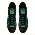 thumbnail image 5 of Coolcustomize Mens & Womens High-top Ethnic Style Sneakers, Trendy Blue, Black & Orange Geometric Pattern, Breathable Fabric Upper & Durable Rubber Sole Casual Shoes, Bold Design Versatile Footwear, 5 of 10