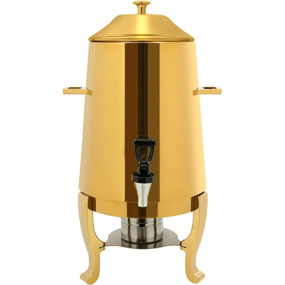 3.43 Gallon Hot Beverage Dispenser, Stainless Steel Gold Coffee Urn Chafer, Hot Drinks Dispenser for Milk Coffee Tea Water Juice - Parties Event Buffet Catering, Alcohol Heating