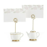 Kate Aspen, Place CORNET Card Holders, Tea Time Whimsy, Teapot and Teacup, Place Cards Included, Set of 6,Pink