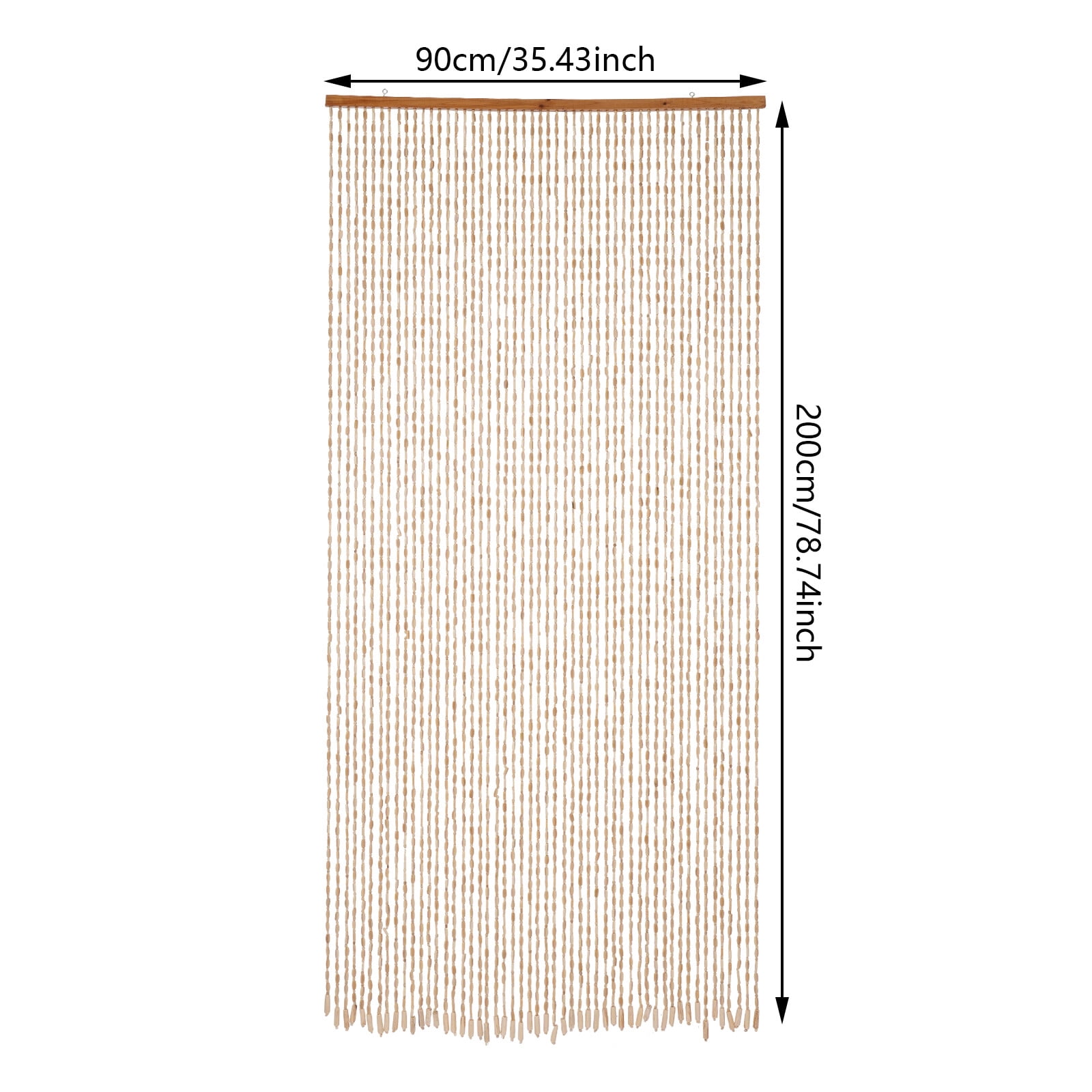 Bamboo Wood Beaded Curtain, Bamboo and Wooden Doorway Curtain, Door Curtain 200*90cm
