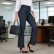 thumbnail image 5 of Pincandy Women's Solid Color Stretch Denim Leggings - 4 Pockets, 7/8 Length, Skinny Fit with Flared Hem, Perfect for Gym, Workout & Casual Wear, 5 of 7