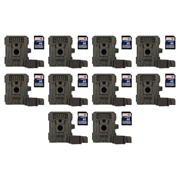 Restored Moultrie D333 7MP Trail Game Camera, 10 Pack + SD Cards