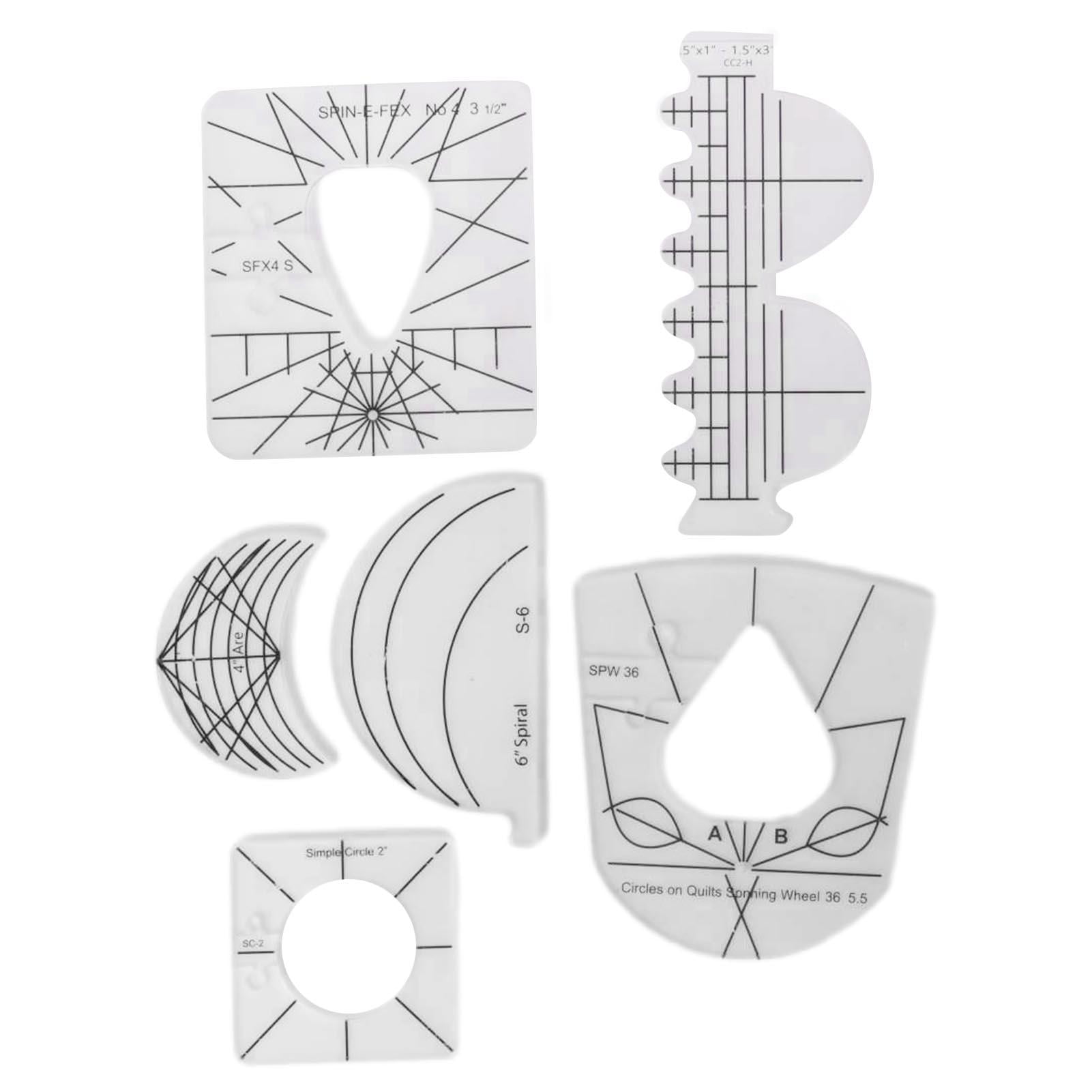 6 pcs/set Transparent Free Motion Quilting Template Rulers Acrylic Quilting Templates Sewing Rulers for Home Sewing Machine Practical DIY Sewing Tools for Sewing Lovers 