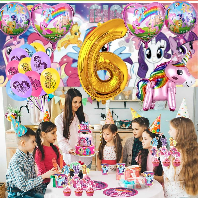 My little pony Party Supplies 6th Decor Kit Balloons Birthday Cake