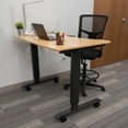 thumbnail image 2 of Stand Up Desk Store Crank Adjustable Height Rolling Standing Desk (Charcoal Frame/Curved Bamboo Top, 48" Wide), 2 of 7