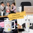 thumbnail image 6 of Happy 40th Birthday Gifts for Women, 40 oz Tumbler with Handle and Straw Lid, 40 Years Old Gifts Idea for Her, Forty Birthday Present Back in 1984 Tumbler Cup（White）, 6 of 6