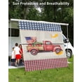 thumbnail image 3 of 4th of July RV Awning Sun Shade Screen 9'X7' American Flag Watermelon Truck Mesh Sunscreen Patriotic Stars Awning Shade Screen with Zipper UV Blocker Completed Kits for RV Motorhome Camper, 3 of 7