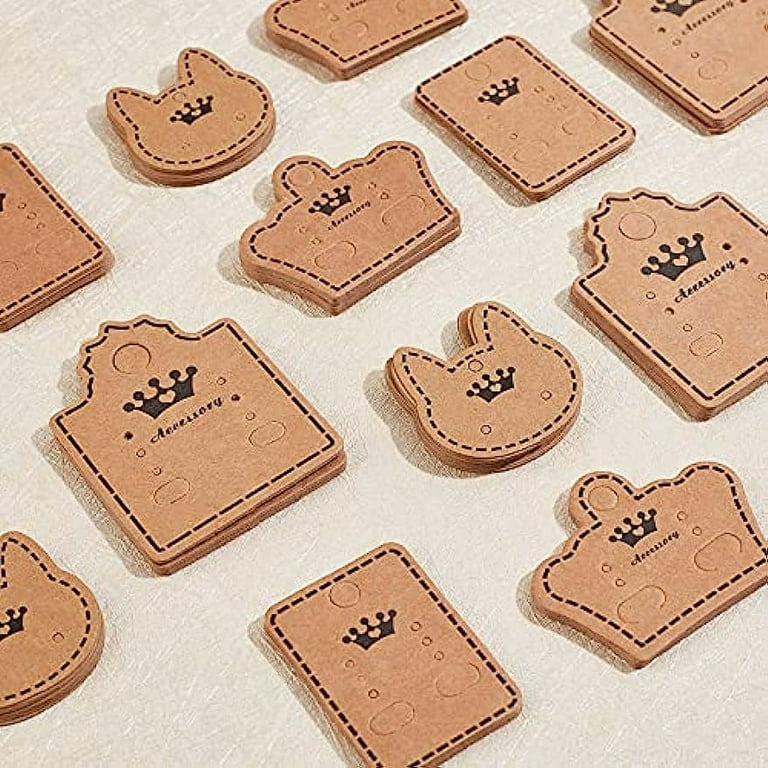 400 PCS Kraft Paper Earring Cards 4 Styles Earring Card Holder for Hanging  Paper Earring Display Cards 