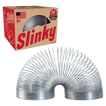 Retro Slinky the Original Walking Spring Toy, Silver Metal Slinky, Ages 5 