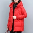 thumbnail image 5 of HTNBO Women Long Quilted Coat Winter Hooded Long Sleeve Puffer Padded Jackets Zip-up Warm Thicken Outerwear Pockets, 5 of 6