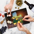 thumbnail image 4 of Natural Cave Cutting Board, Canyon at Sunset Time from the Cave Exploration Theme Secret Perspective, Decorative Tempered Glass Cutting and Serving Board, Small Size, Green Orange, by Ambesonne, 4 of 5