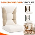 thumbnail image 2 of ROFIEJOX 2-Piece Rocking Chair Cushion Set, Chenille Back and Seat Cushions with Non-Slip Bottom and 6 Ties, 28.4" x 19" Back, 19" x 19" Seat, Beige, 2 of 7