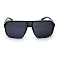 thumbnail image 2 of Futuristic Side Vent Visor Flat Top Plastic Rectangular Racer Sunglasses Shiny Black, 2 of 4