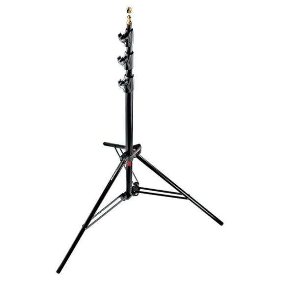 Manfrotto 1004BAC 144" Air Cushioned Aluminum Master Light Stand with 4 Sections & 3 Risers, Black - Pack of 3 Stands -_
