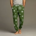 thumbnail image 2 of Wutalume Men's Drawstring Pocket Cuffed Casual Pants with Christmas Print, Ideal for Home Sleep and Lounge Wear, Featuring Elastic Waistband and Comfortable Fabric,Army Green L, 2 of 7