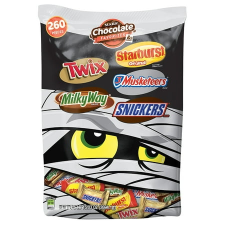 Mars Chocolate, Halloween Candy, Fun Size Chocolate Bars, 95 Oz, 260 Ct