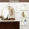 thumbnail image 6 of Arched Wall Mirror for Bathroom, Gold Vanity Mirror for Bedroom, Living Room, Entryway, Decorative Hanging Mirror for Wall, 6 of 9