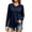 Navy, variant on Women Long Sleeve Tunic Shirts, V-Neck Loose Fit Tee Blouse, Ladies Fall Casual Basic Layer Raglan Pullover Tops