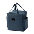 thumbnail image 3 of Picnic Bag, Lunch Bag Insulated, Tote Bag with Lunch Compartment, Navy Insulated Lunch Tote, Water-Resistant Oxford Zipper Handheld 10X10X5.5 Inch Reusable Tote Lunch Bag for Meal, 3 of 7