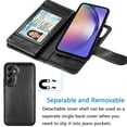 thumbnail image 3 of Galaxy A54 5G Case, A54 5G Wallet Case, Samsung Galaxy A54 5G 6.4 inchs PU Leather Case, Tekcoo Luxury Cash Credit Card Slots Folio Flip Cover [Detachable Magnetic Case] & Kickstand - Black, 3 of 6