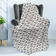 thumbnail image 4 of Scandinavian Soft Flannel Fleece Throw Blanket, Hand Drawn Puppy Pattern Nursery Ornamentation Cartoon Doodle Animal, Cozy Plush for Indoor and Outdoor Use, 50" x 70", Pearl and Grey, by Ambesonne, 4 of 5