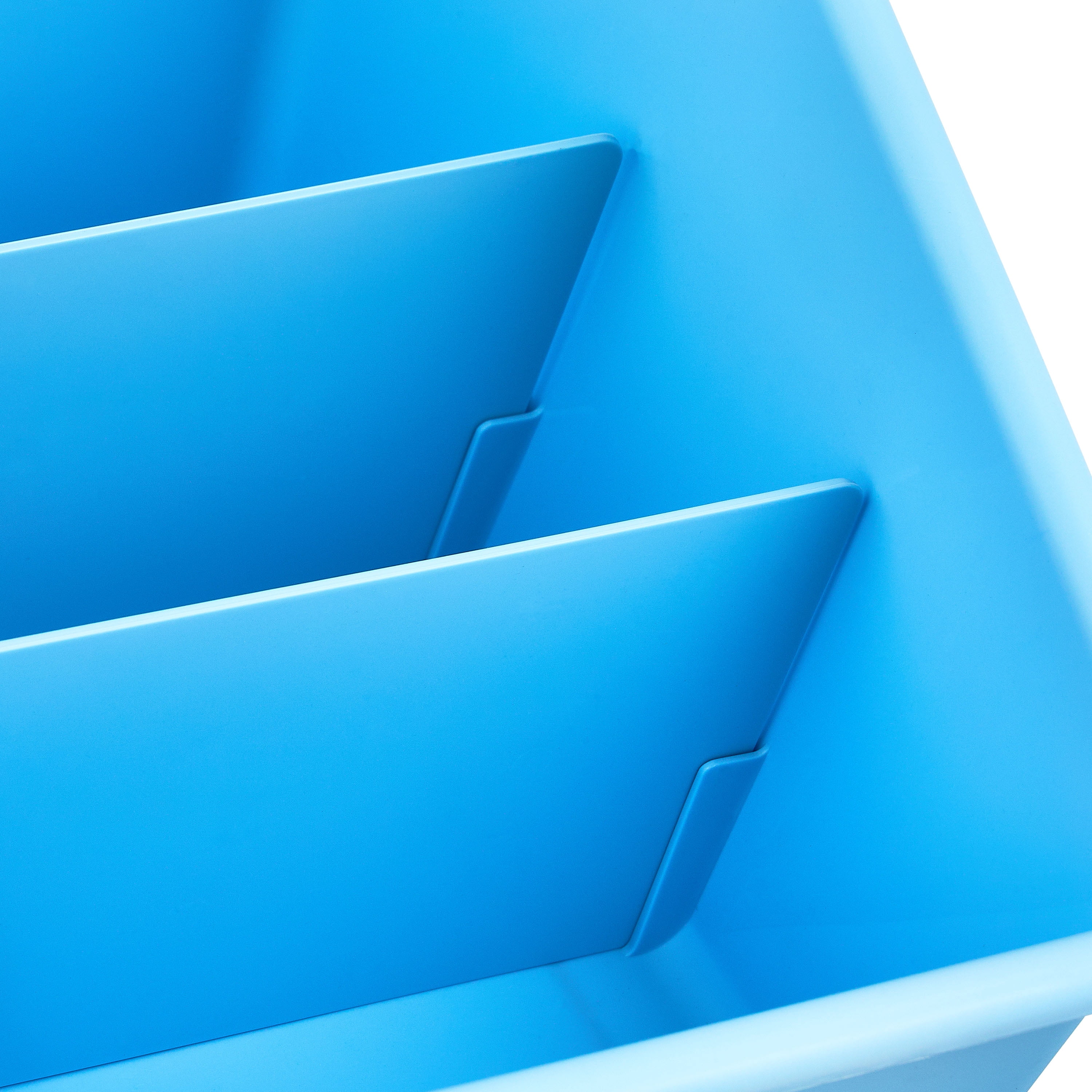 Pen+Gear Large Book Bin with 2 Removable Dividers, 10.24" x 13.8" x 7.8", Sky Blue