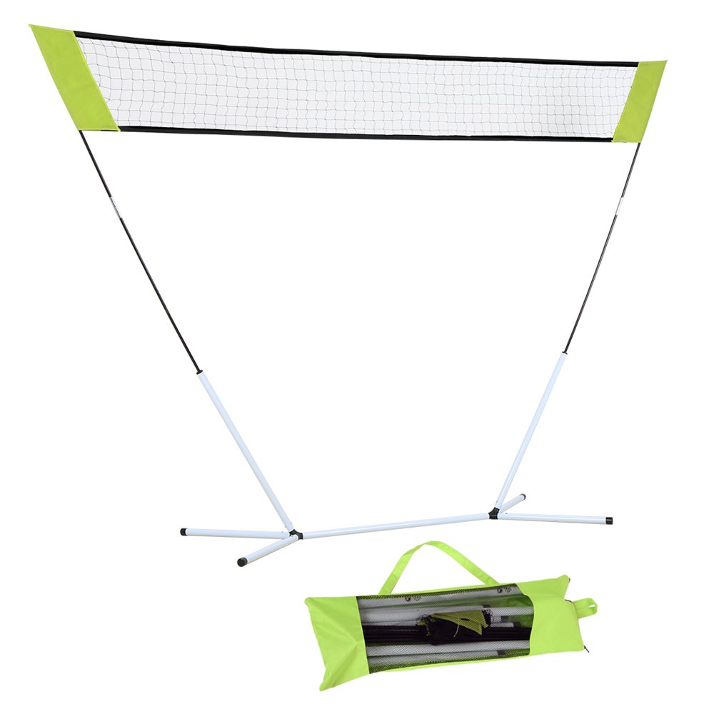 Portable Badminton Set Tennis, Badminton, Volleyball Net with Stand,Green