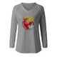 thumbnail image 4 of Blusa con cuello en V de manga larga con estampado de día de San Valentín suelto informal a la moda para mujer Fridja  FKASFK4004, 4 of 4