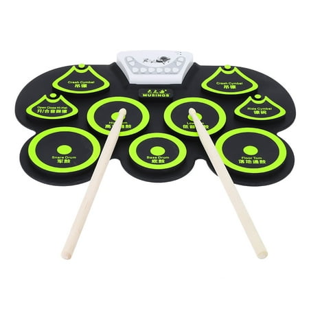 Silicone Portable Foldable Digital USB Roll-up Electronic Drum Pad Kit with Stick and Foot